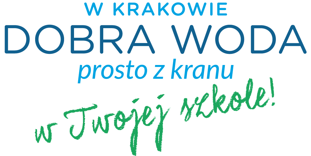 Logotyp programu W Krakowie dobra woda prosto z kranu w twojej szkole