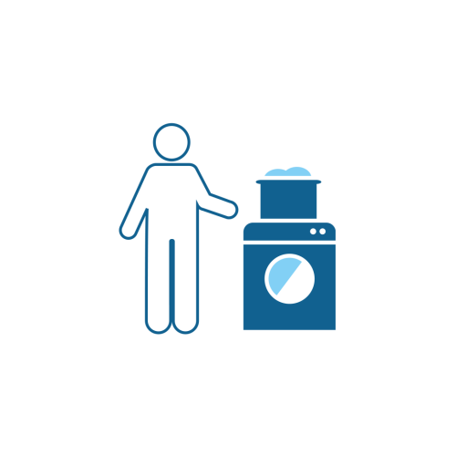 Icon of a man doing laundry