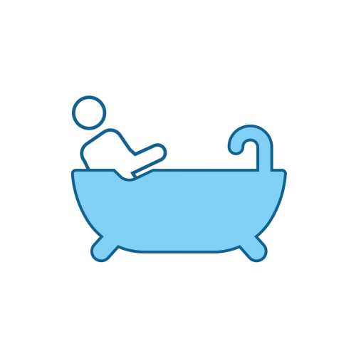 Icon of a man bathing in a bathtub