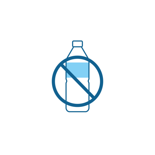 Crossed-out pet bottle icon